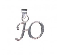 PE001451 Sterling Silver Pendant Charm Letter Ю Cyrillic Solid Genuine Hallmarked 925